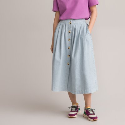 Striped Cotton Midaxi Skirt LA REDOUTE COLLECTIONS