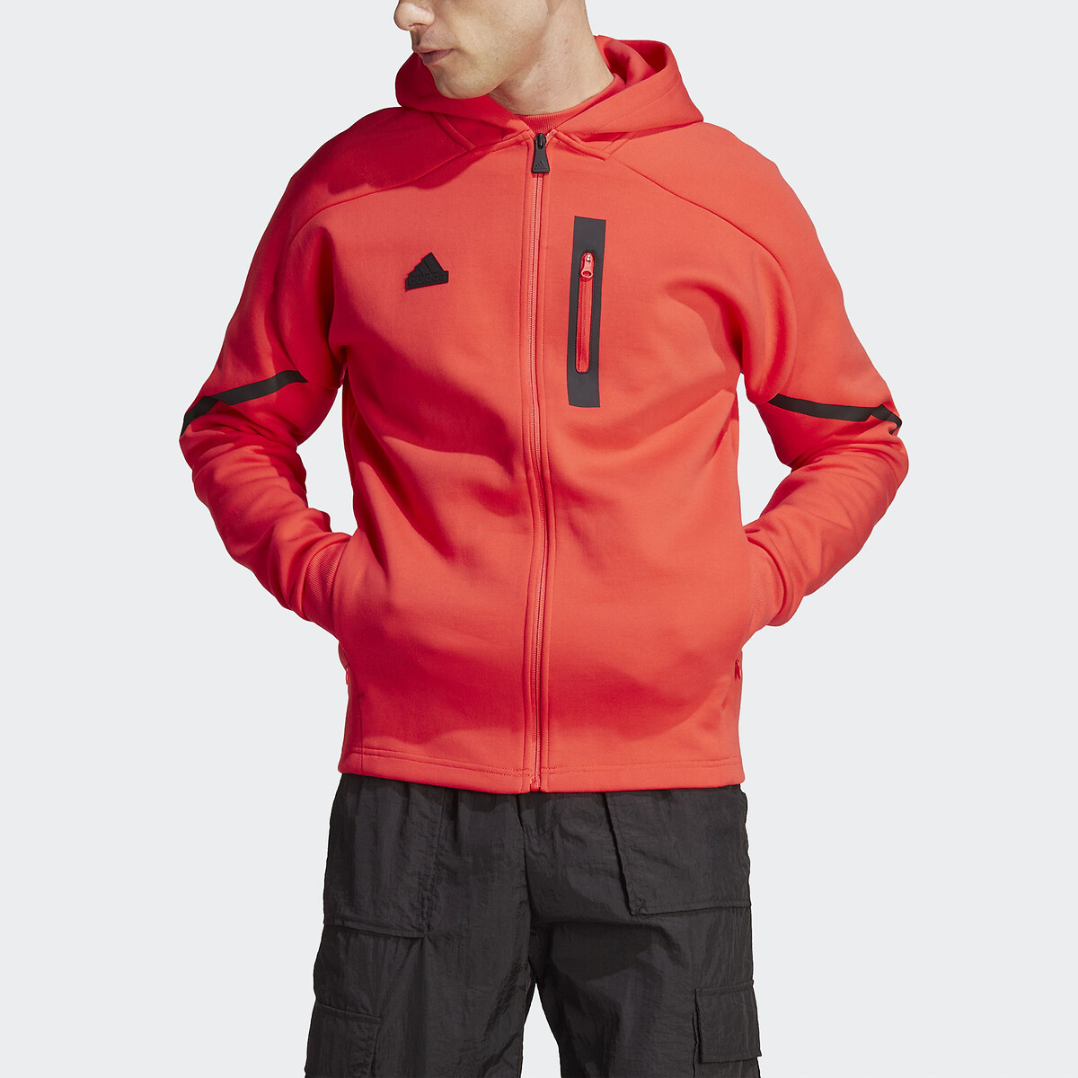 een wandelen Merg Vest met kap, ritssluiting en zakken rood Adidas Sportswear | La Redoute