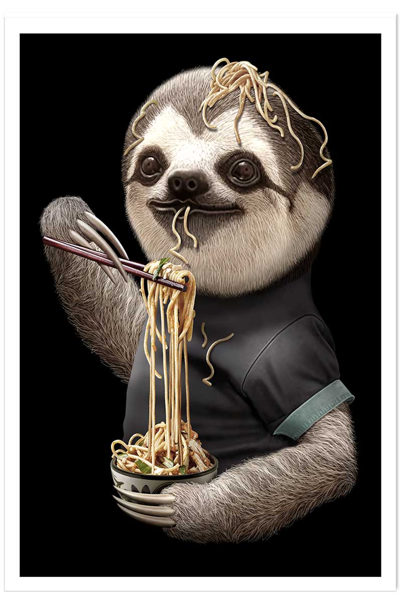 Affiche enfant repas de paresseux, HEXOA