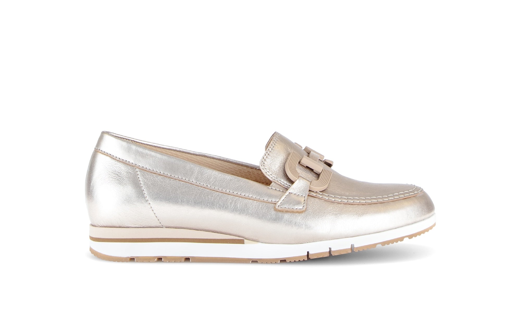 Mocassins en cuir à talon compensé, GABOR