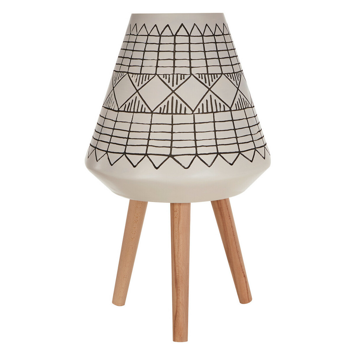 71cm Planter in White/Black with Beech Wood Legs, ÉDITÉ