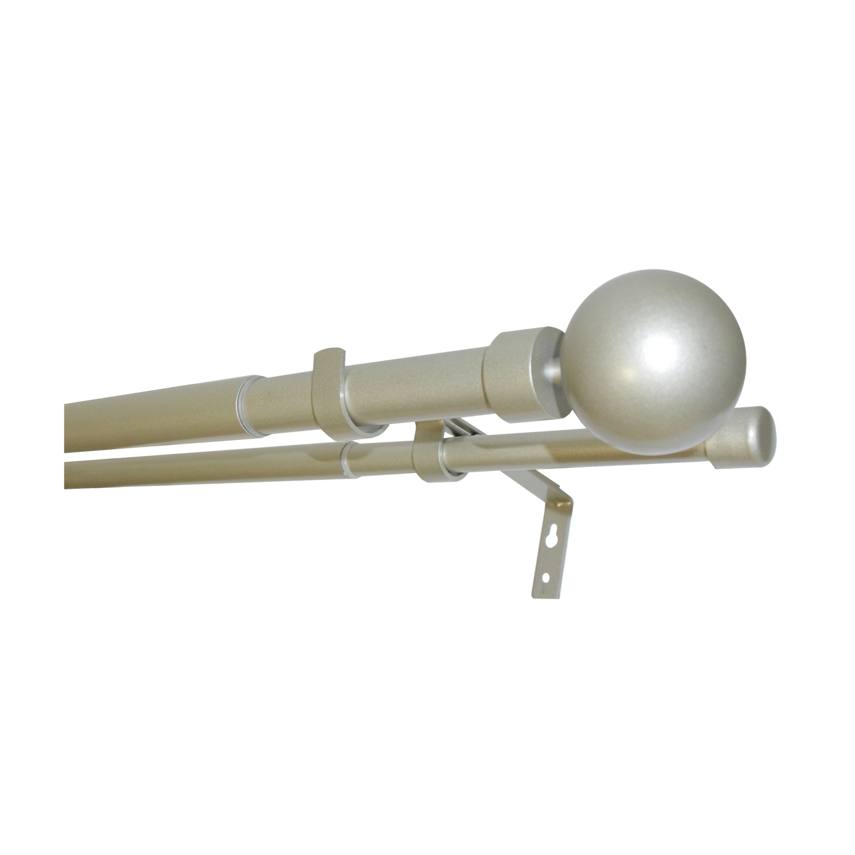 Kit double tringle à rideaux extensible embouts boule D28-19mm, MOBOIS