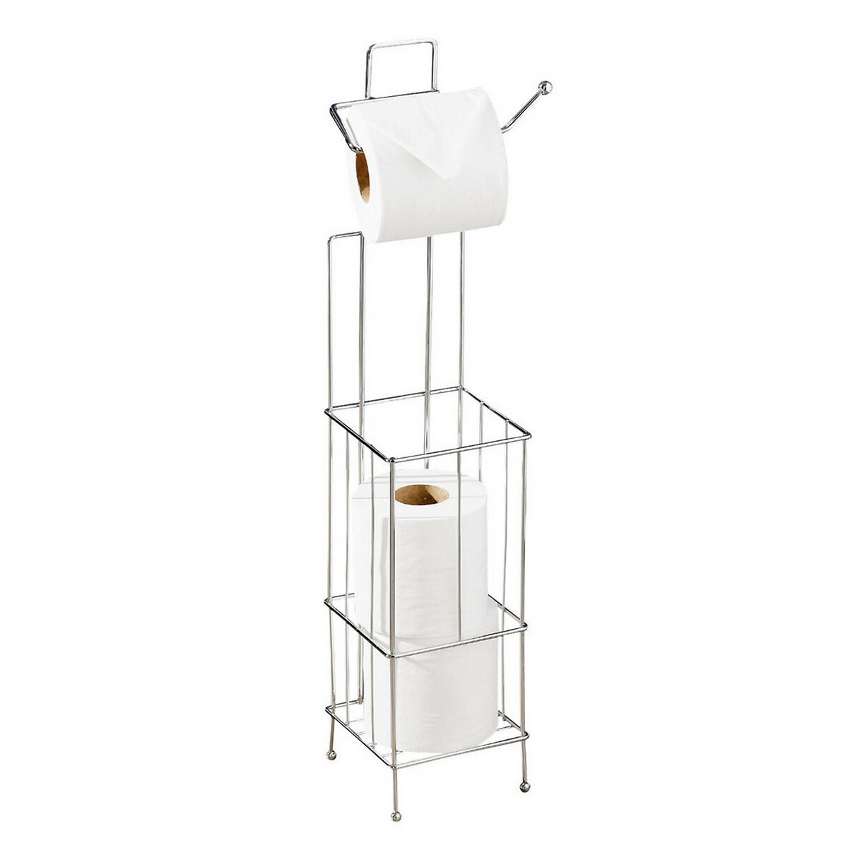 Wireframe Toilet Roll Holder and Storer in Chrome, SO'HOME