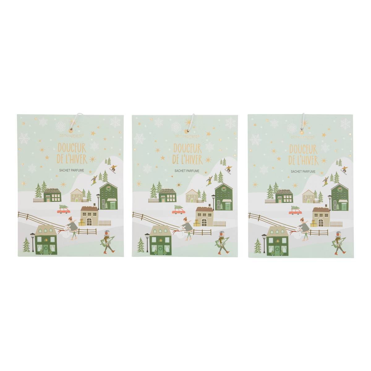 Lot de 3 sachets parfumés Elvi, FEERIC LIGHTS & CHRISTMAS