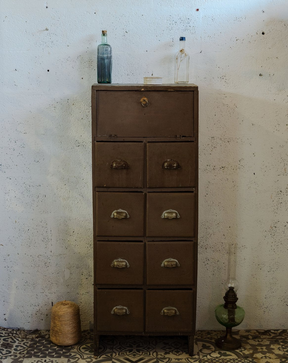 Meuble de métier en bois marron Fernand N°382 - Bon état, DEBONGOUT
