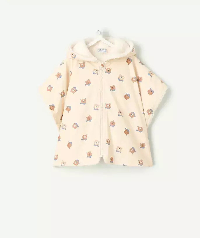 Poncho à capuche, motifs oursons, TAPE A L'OEIL