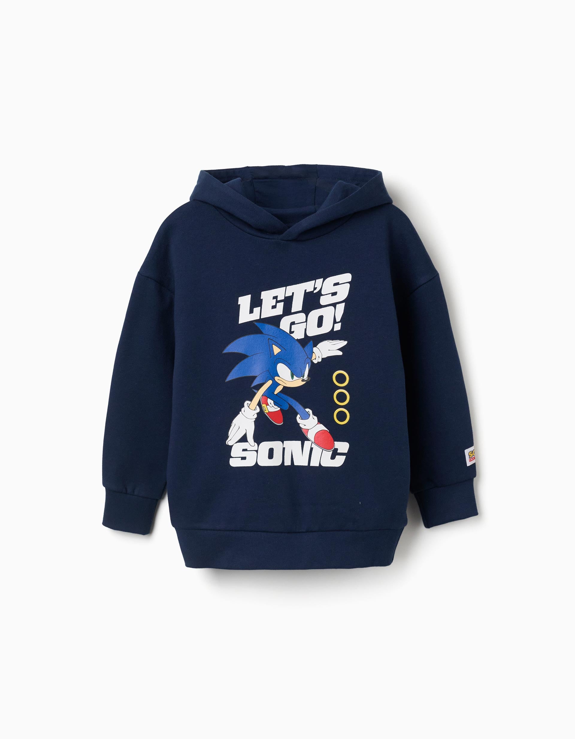 Sweat en coton peigné avec capuche et imprimé Sonic, ZIPPY
