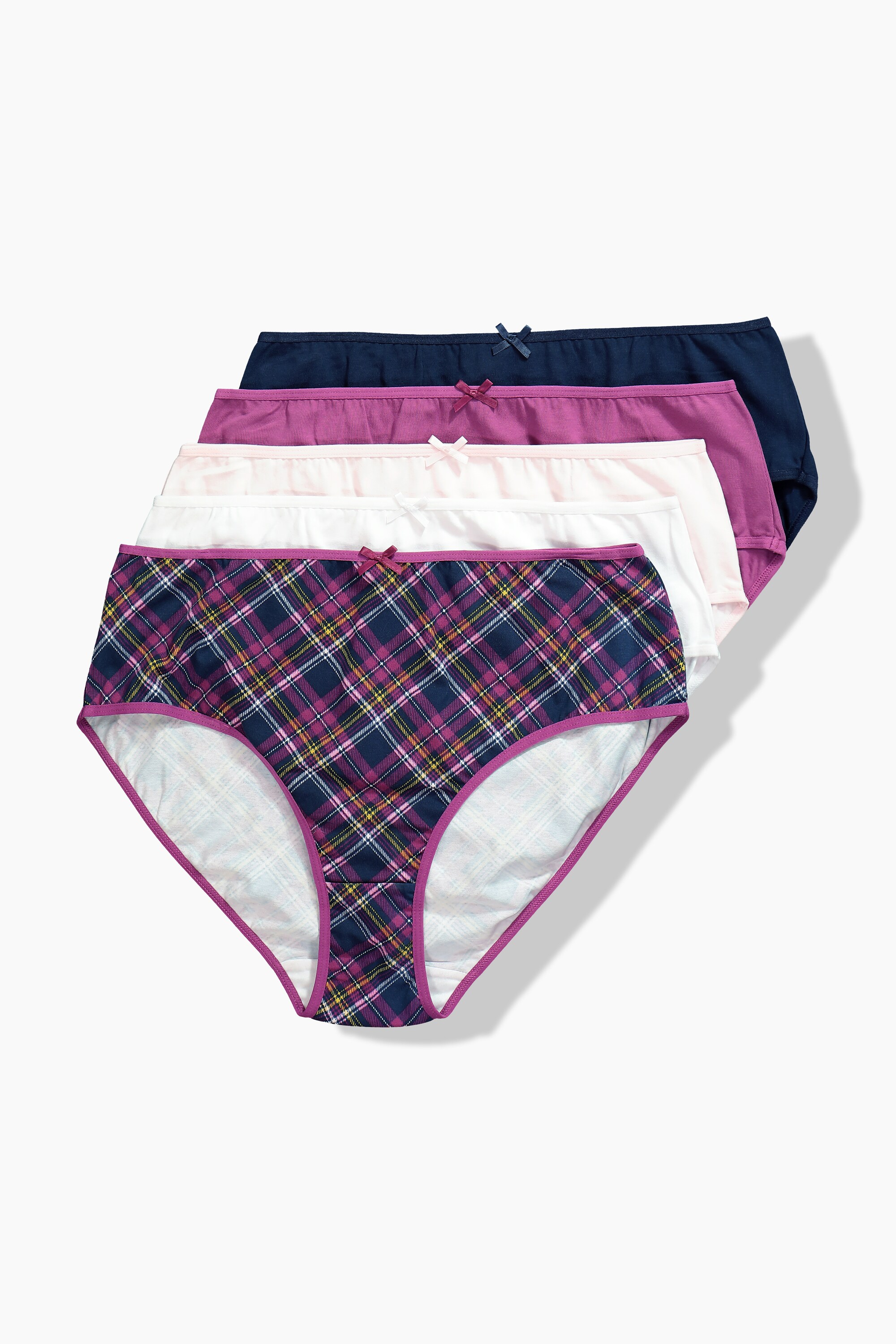 Lot de 5 culottes midi, unies / à carreaux, ULLA POPKEN