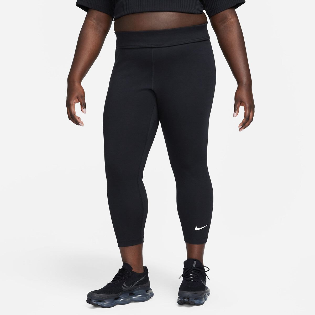 Sportswear essential leggings with logo print and high waist, black ...