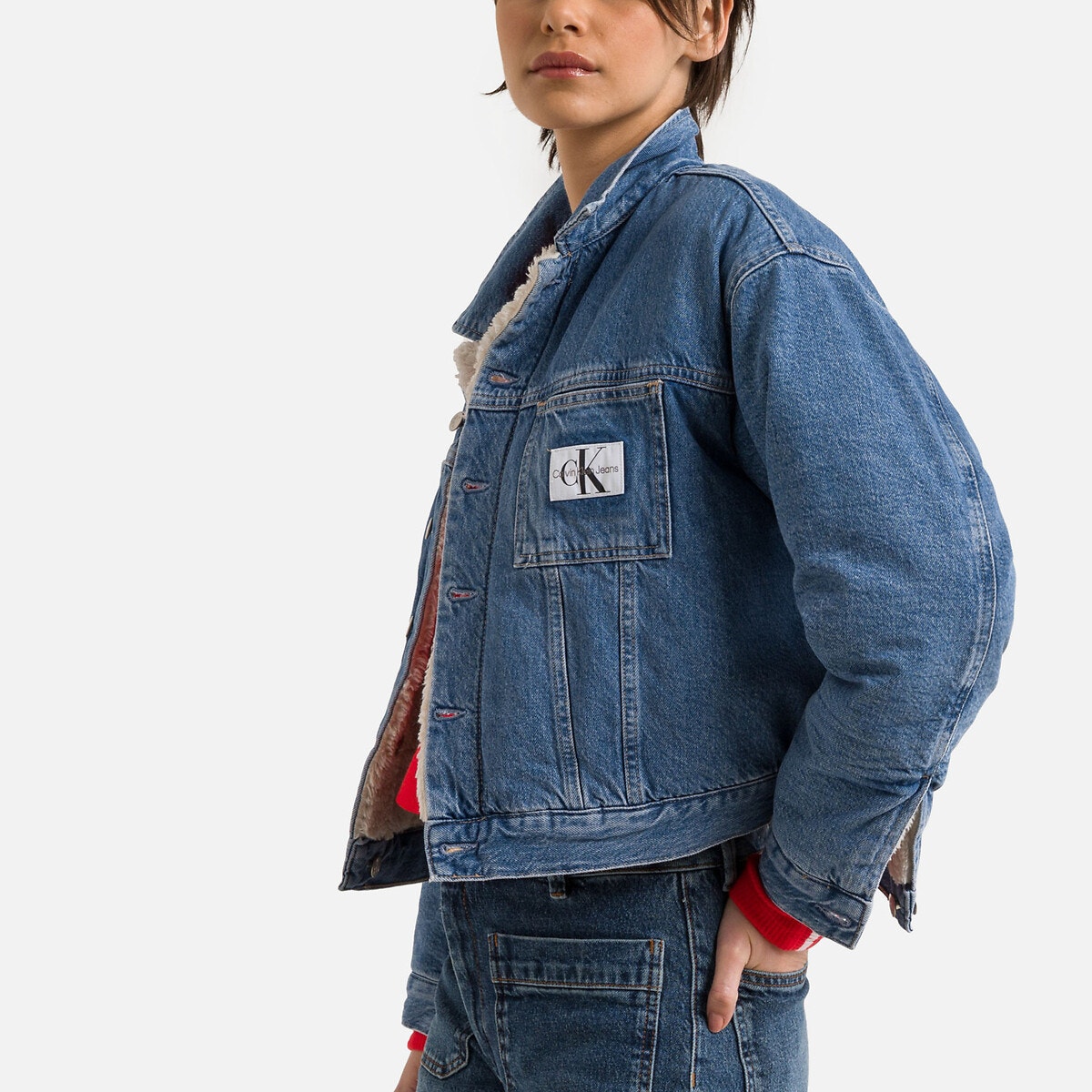 Veste en 2024 jeans fourrée