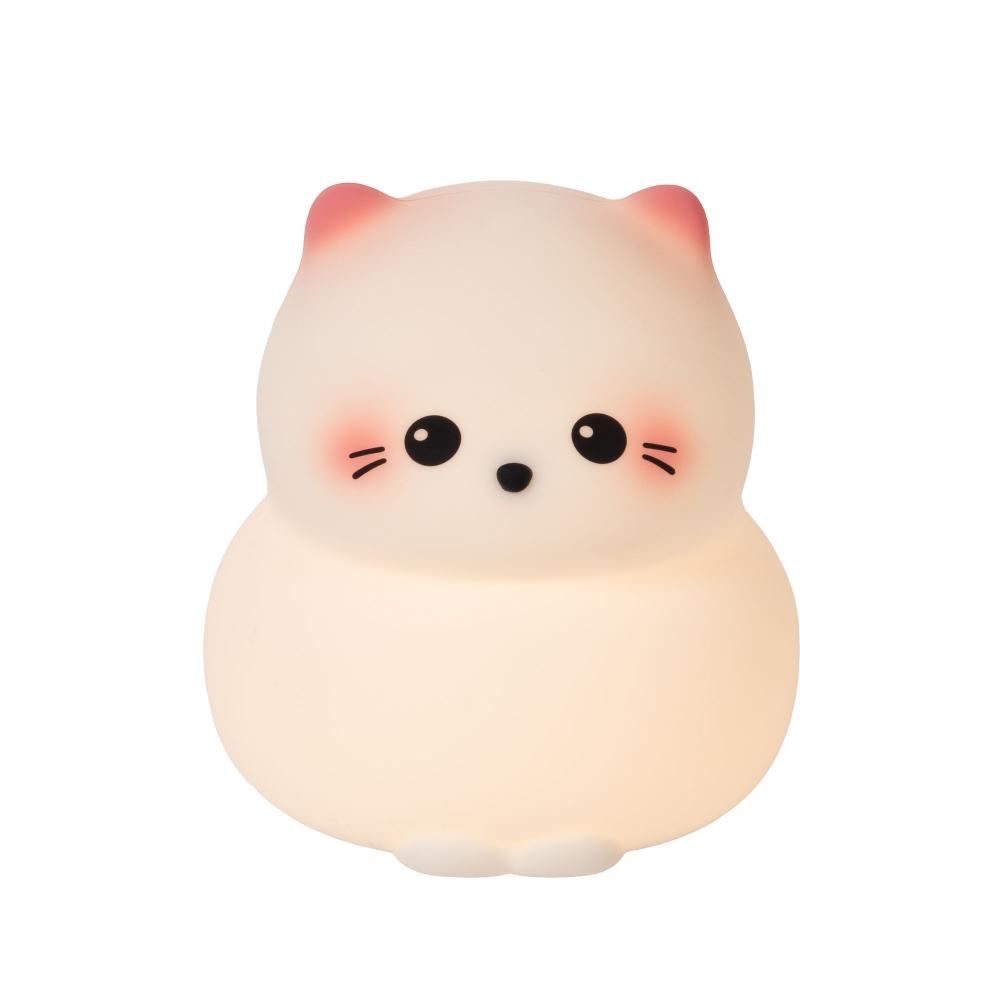 Veilleuse Chat blanc en silicone - Rechargeable, AMADEUS