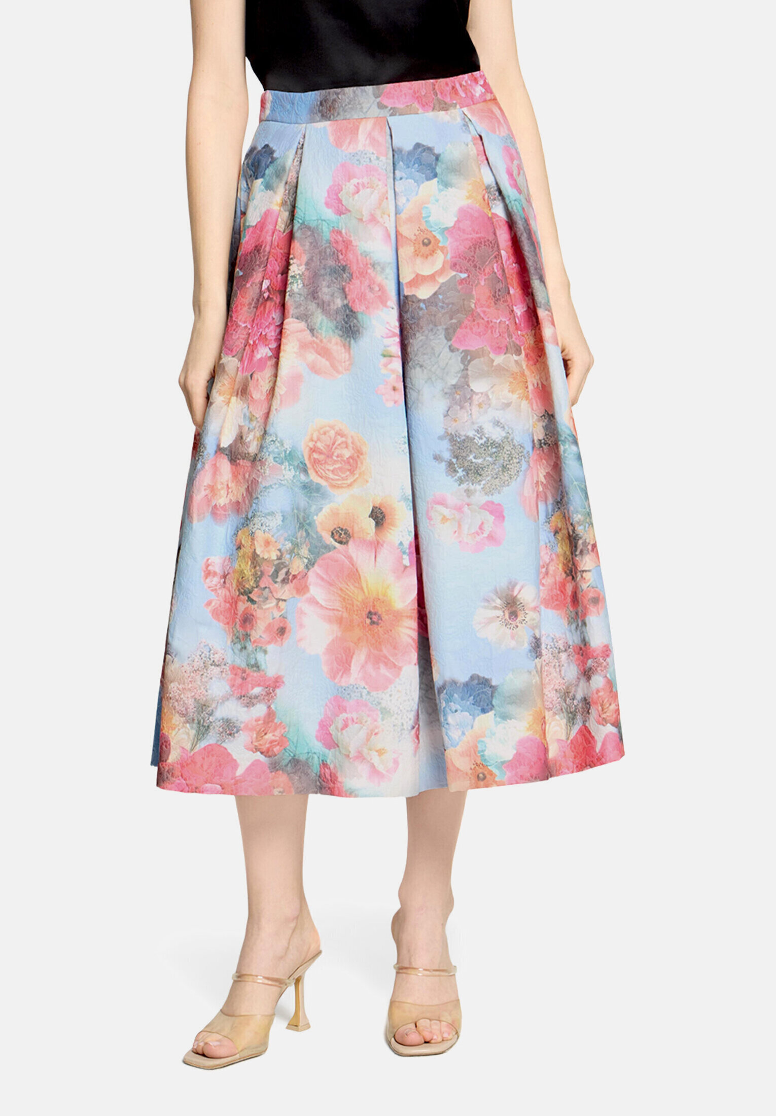 Jupe plissée à motif jacquard, VERA MONT