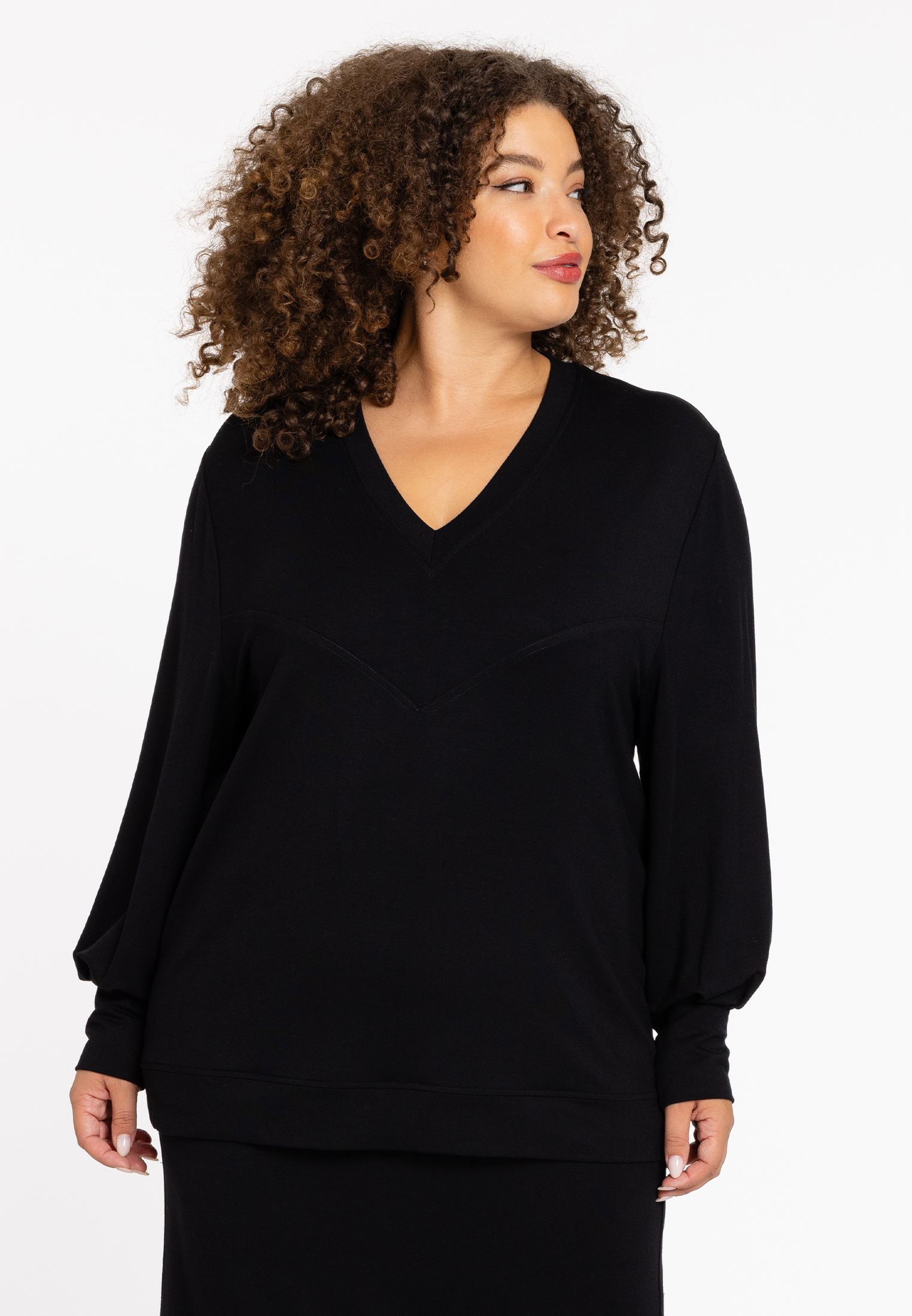 Sweatshirt v-cou, YOEK