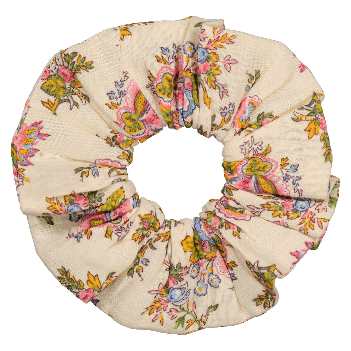 Double Cotton Muslin Scrunchie in Floral Print