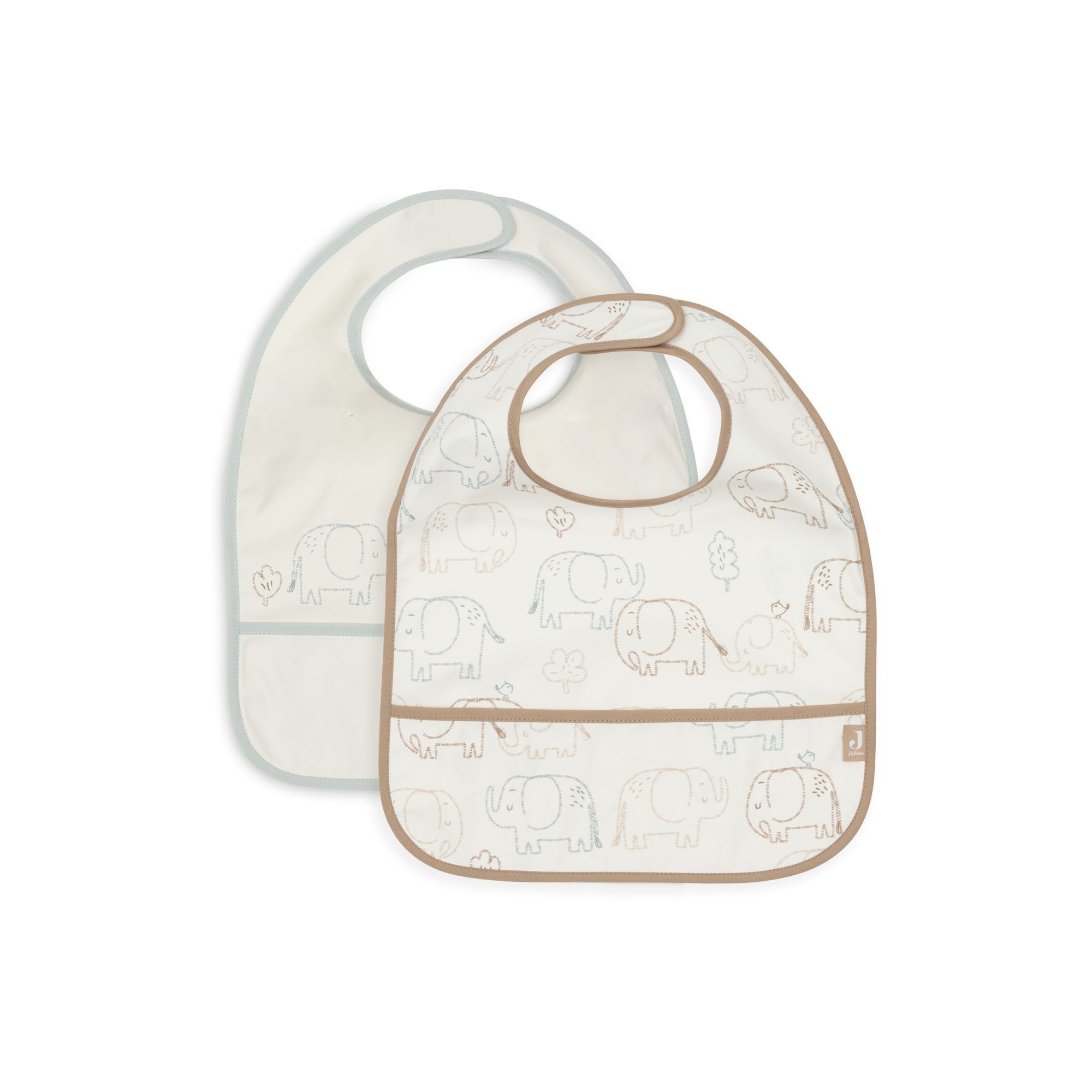 Lot de 2 bavoirs imperméables Elephant Tales, JOLLEIN