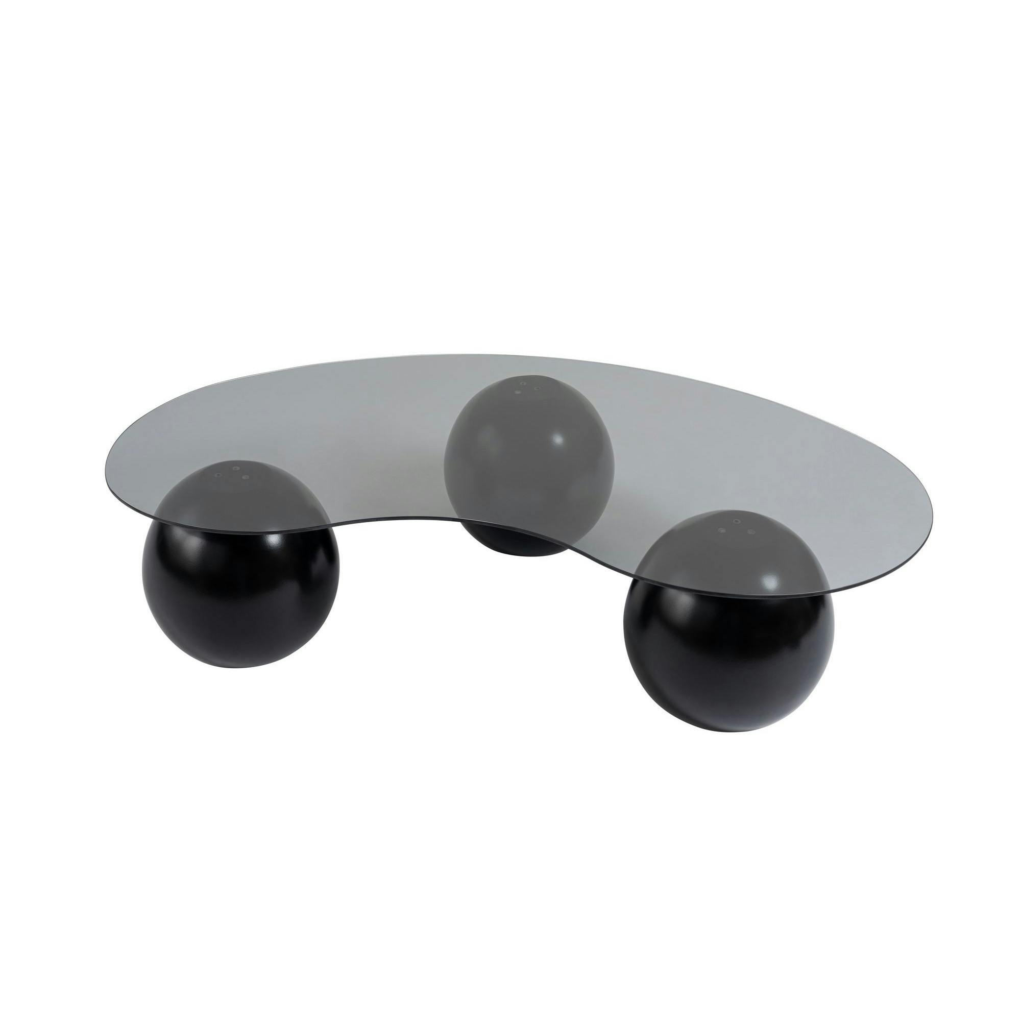 Table basse verre forme haricot pieds boules KOCHI, PIER IMPORT