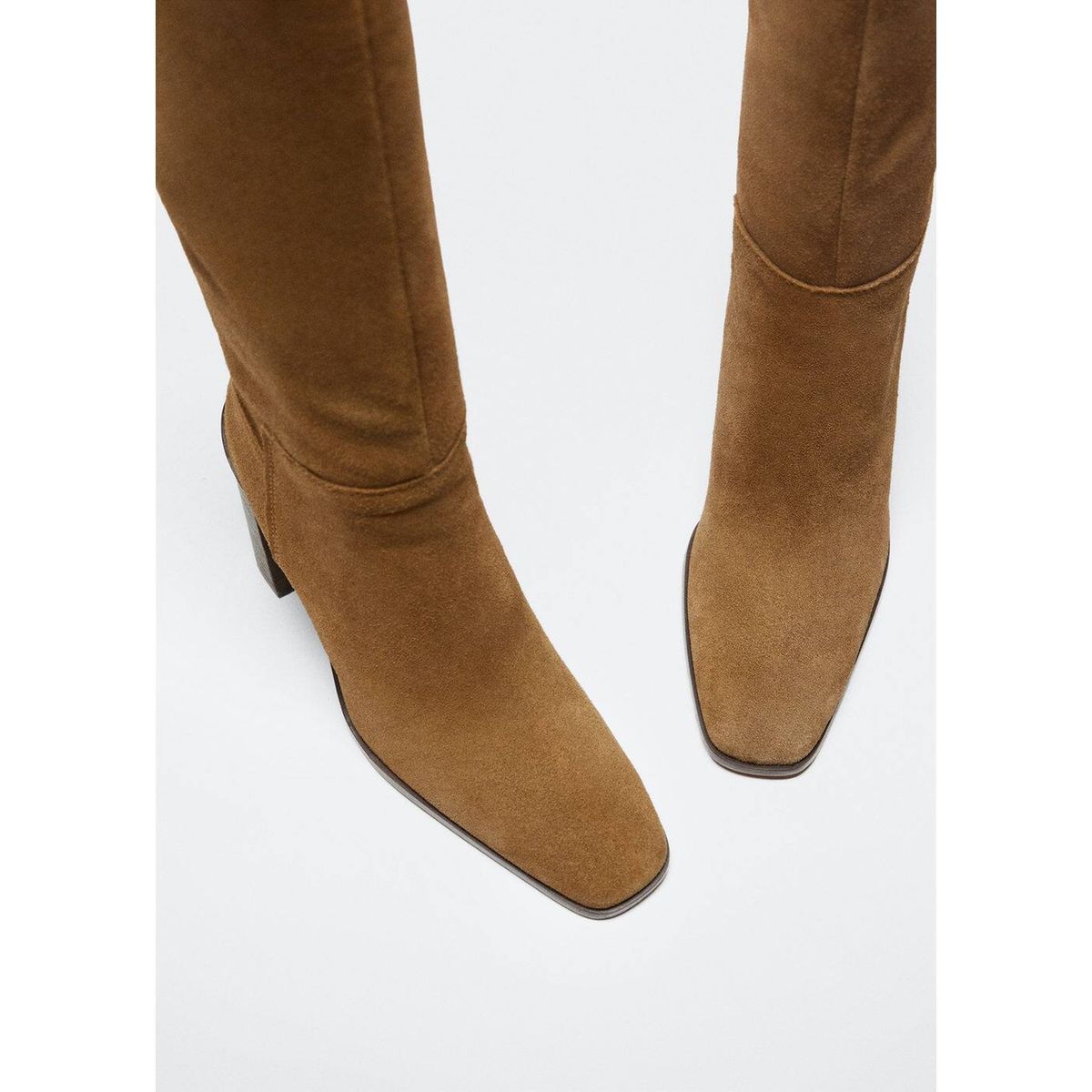 Bottes Hautes Talon Cuir Tabac Mango La Redoute