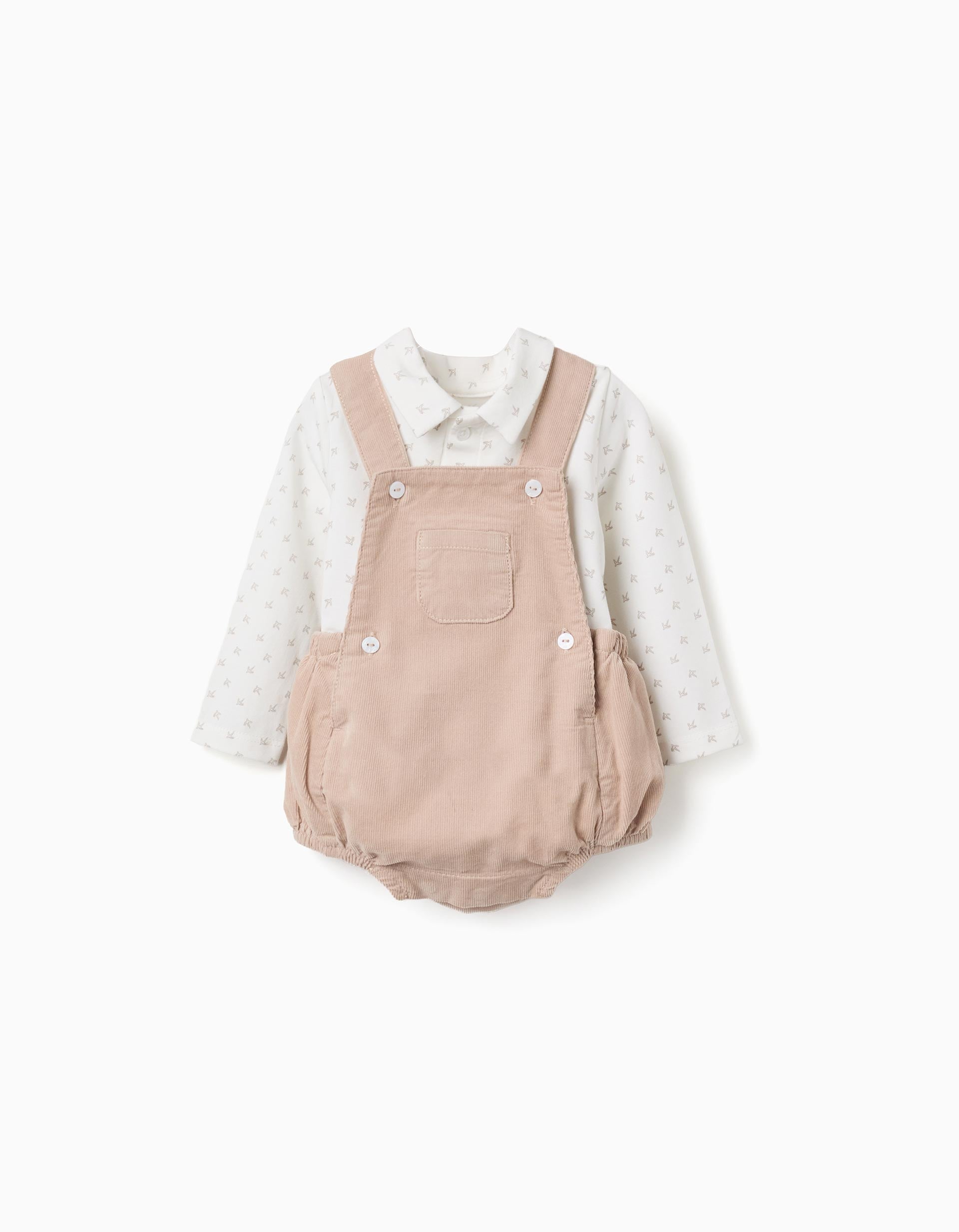 Body polo à manches longues + barboteuse en velours, ZIPPY