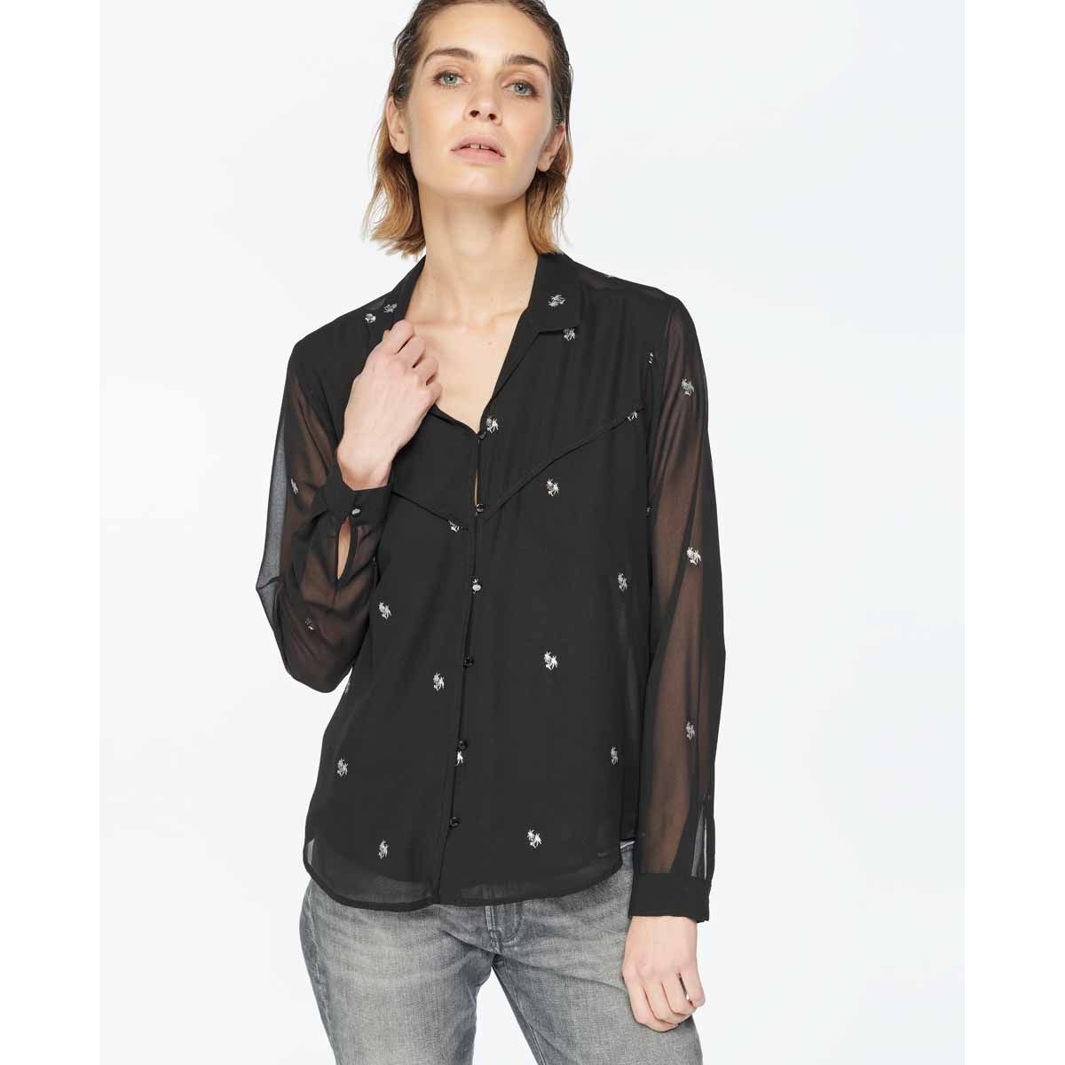 Chemisier Femme Chicos Imprimé Camouflage Turquoise - Taille 2 (M/L) - Soie Et Perles - Neuf