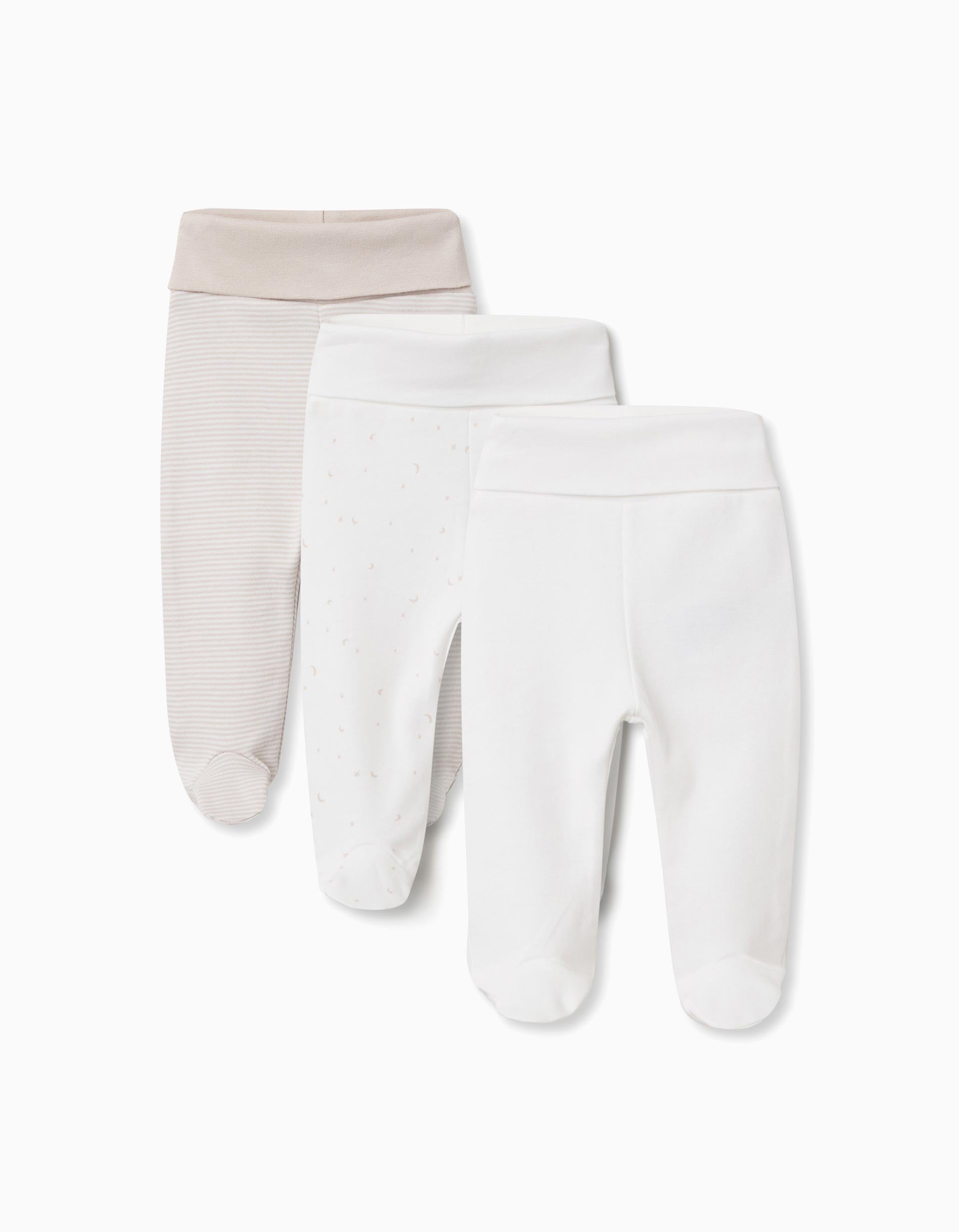 Lot de 3 pantalons à pieds en coton, ZIPPY