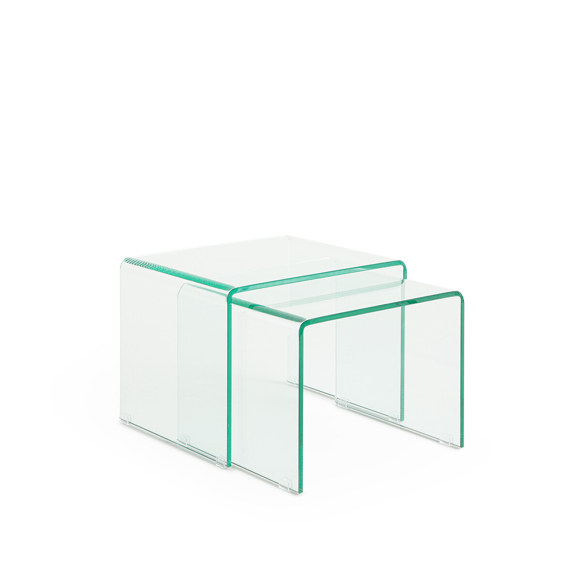 Set of 2 Cristalline Tempered Glass Side Tables