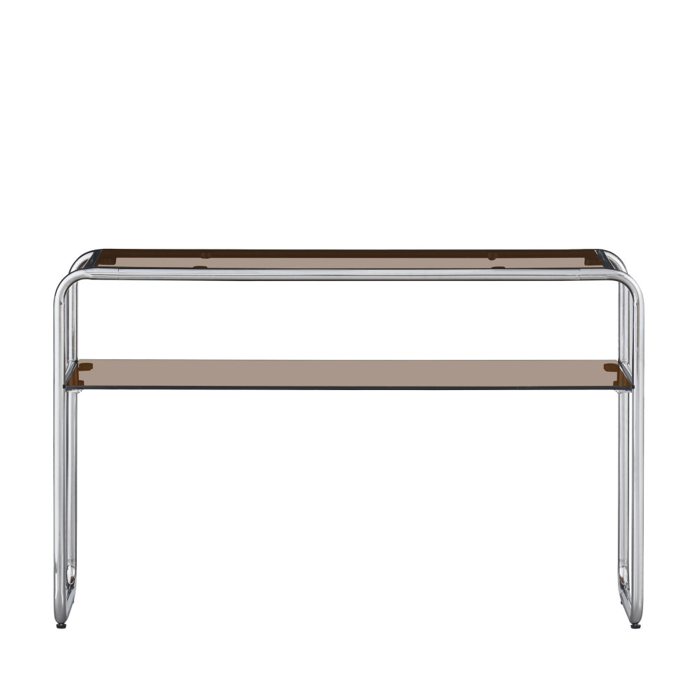 Console en verre et pieds chrome L 120 cm- DELIO, DRAWER