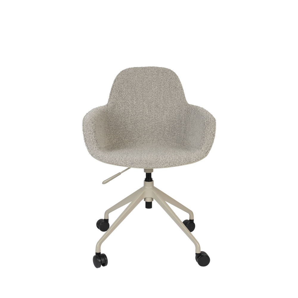 Chaise de bureau en tissu bouclette avec accoudoirs pivotante à roulettes- ALBERT KUIP, ZUIVER