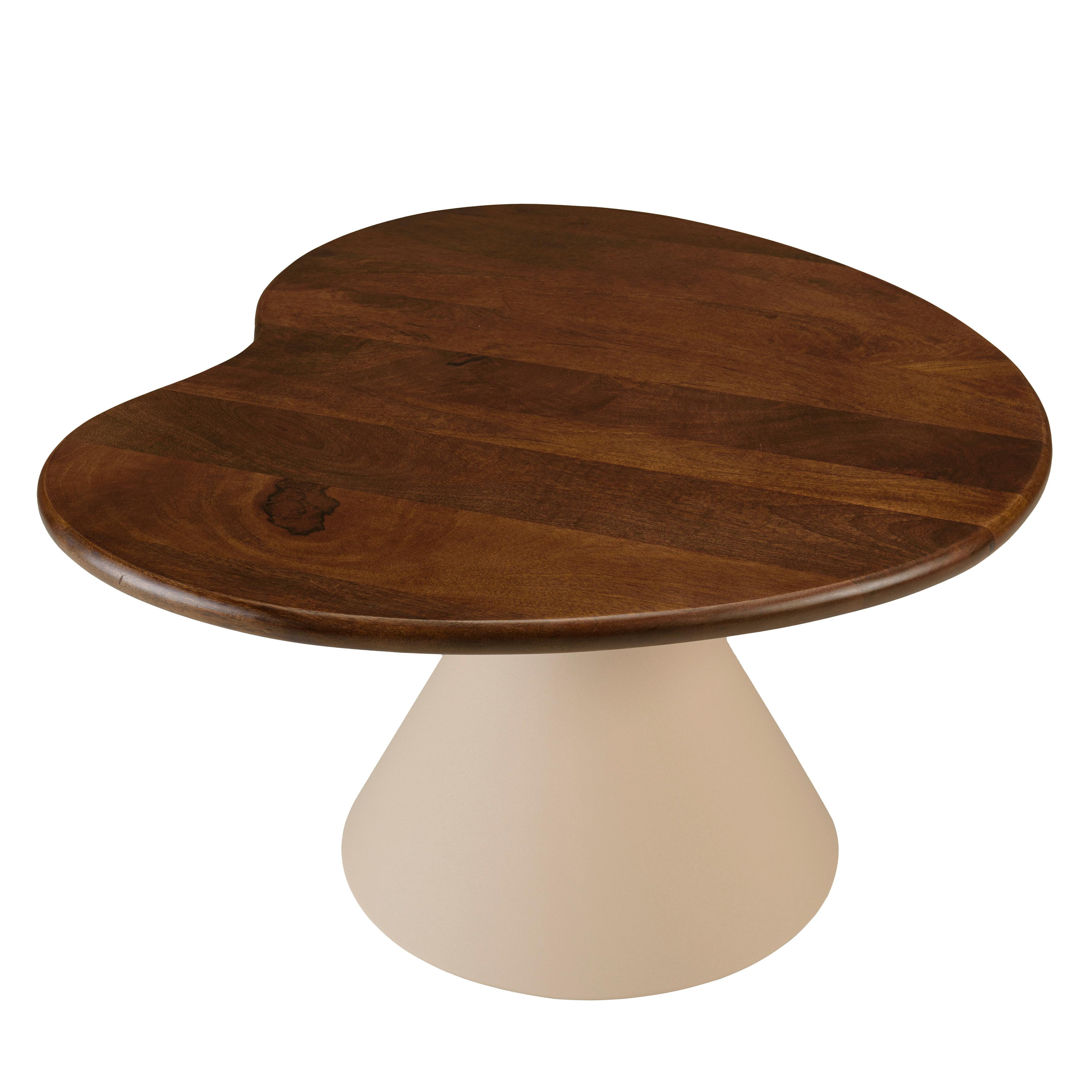 Table basse ovoïde plateau en manguier pied ivoire TOSCA, PIER IMPORT