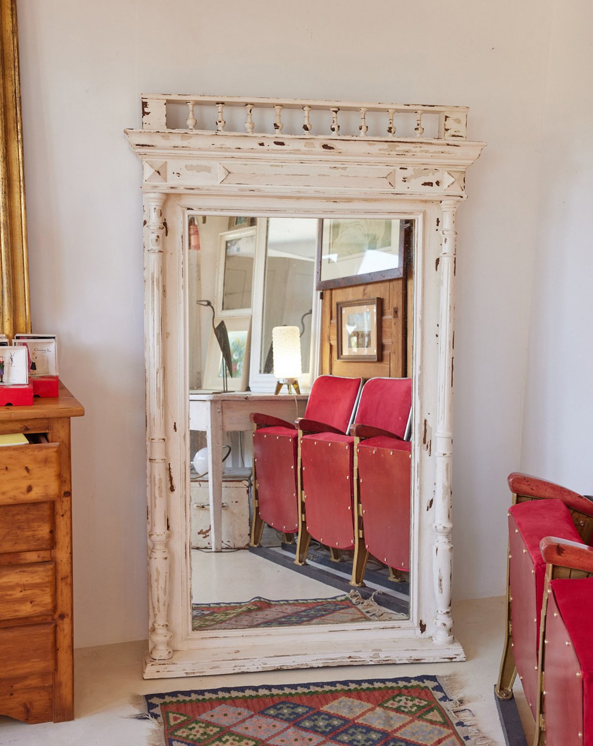 Grand miroir ancien en bois Georges N°1354 - Bon état, DEBONGOUT