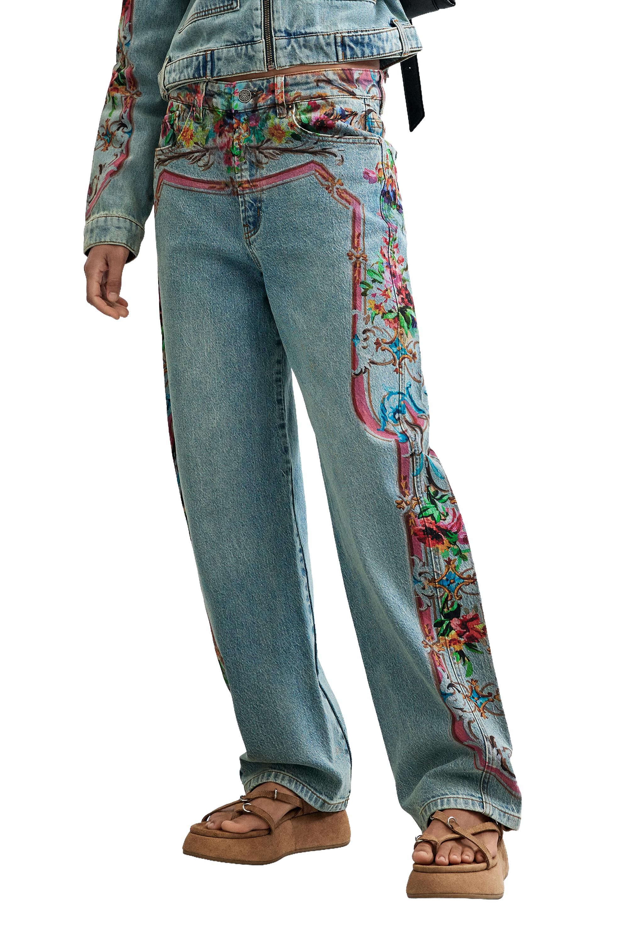 Pantalon en jean imprimé balloon, DESIGUAL