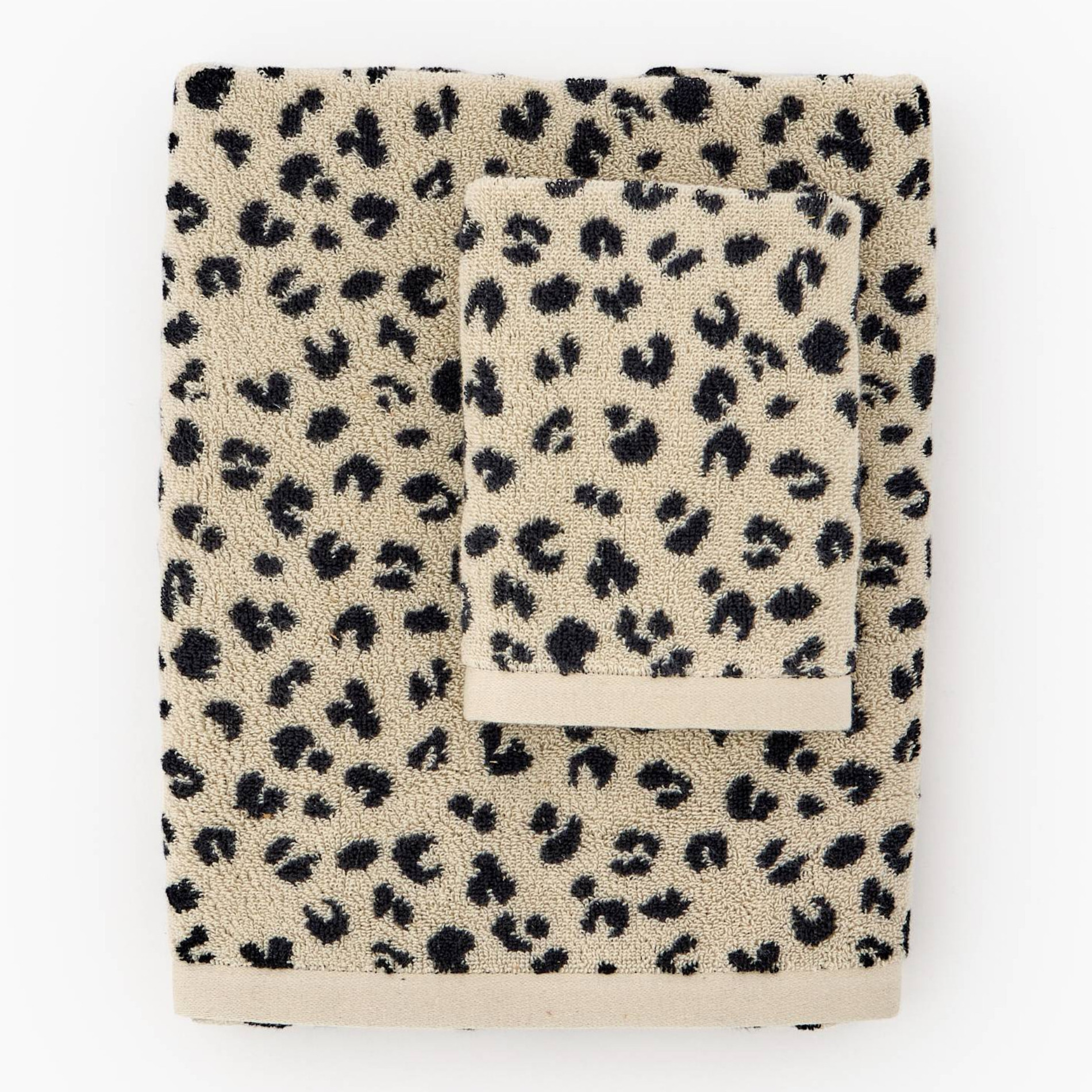 Serviette de bain à motif léopard, en coton BIO GOTS, MONOPRIX