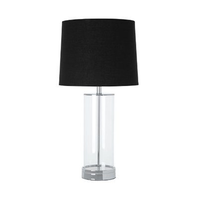Tall Cylinder Glass with Black Shade Table Lamp SO'HOME