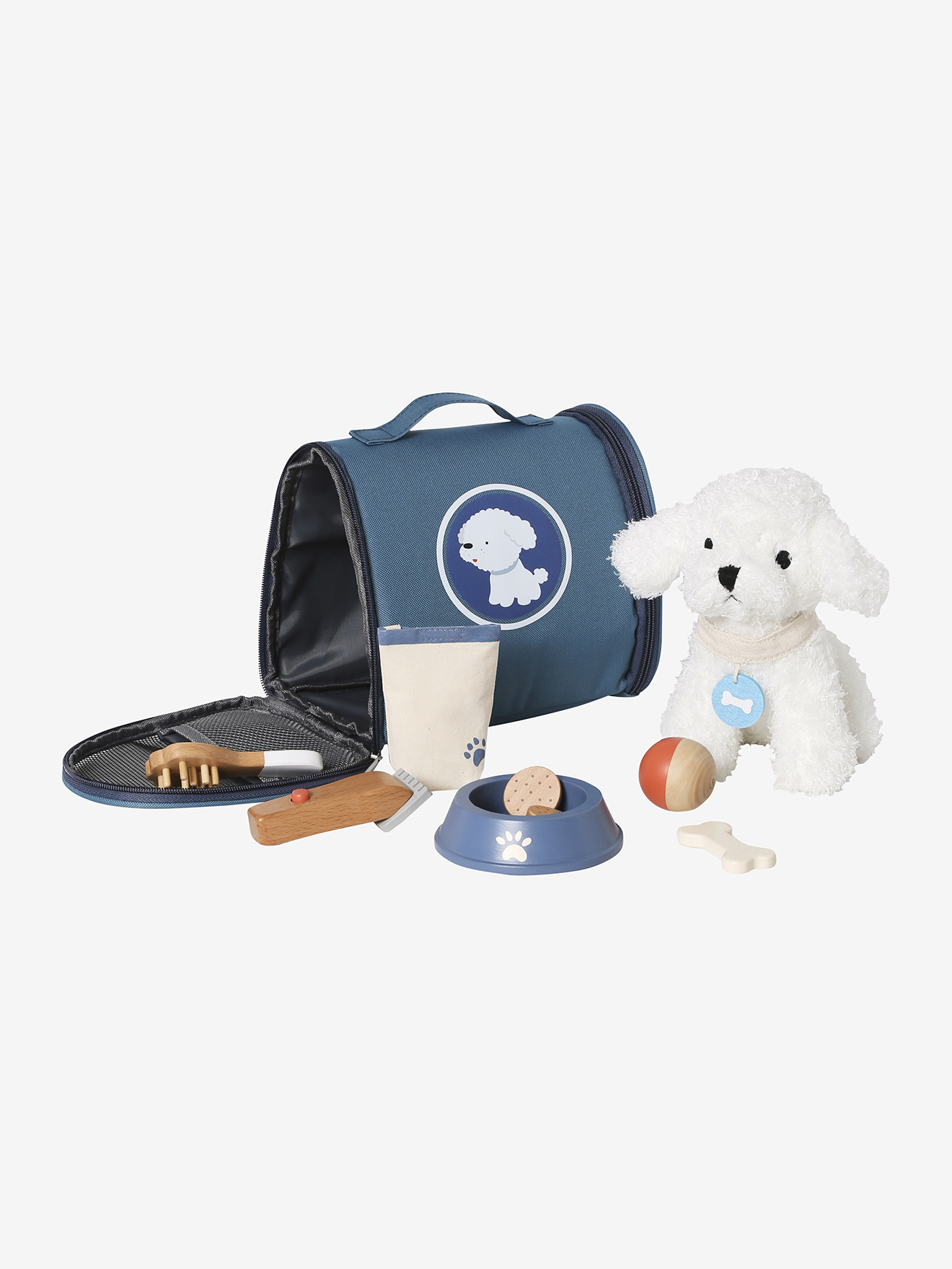 Peluche animal de compagnie + accessoires en bois FSC®, VERTBAUDET