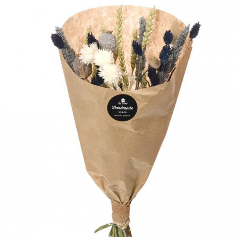 Bouquet Fleurs séchées Bleues Océan 50 cm, NATURALYS