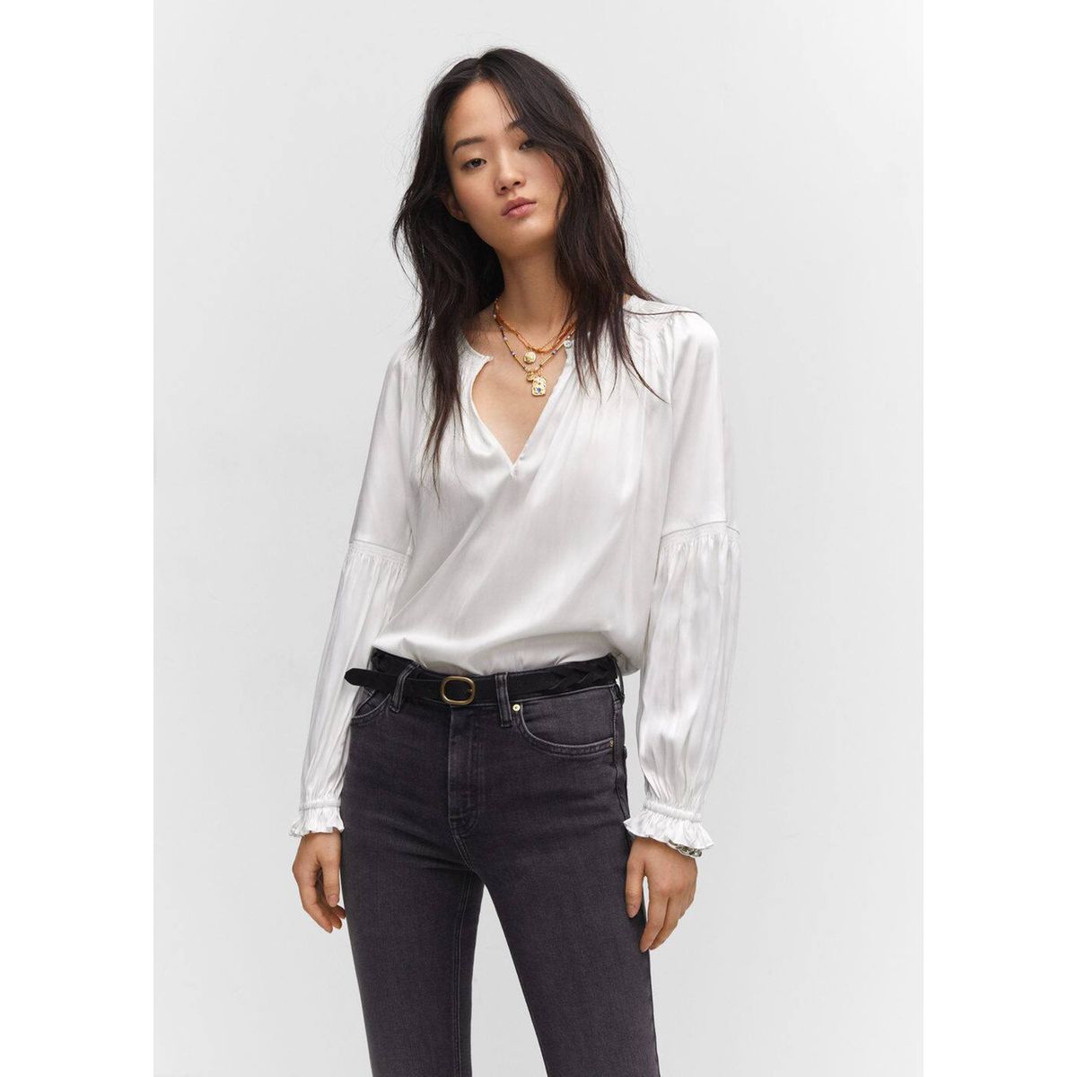 Blouse blanche 2025 femme mango