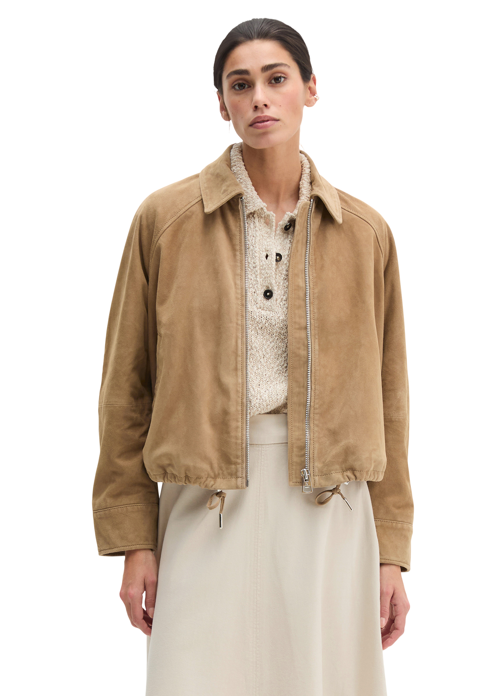 Veste en cuir relaxed en cuir de chèvre velours doux, MARC O'POLO