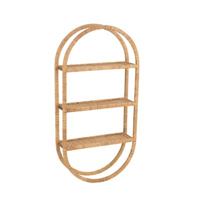 Etagere Murale Ovale 3 Planches pliable Rotin Naturel CALICOSY