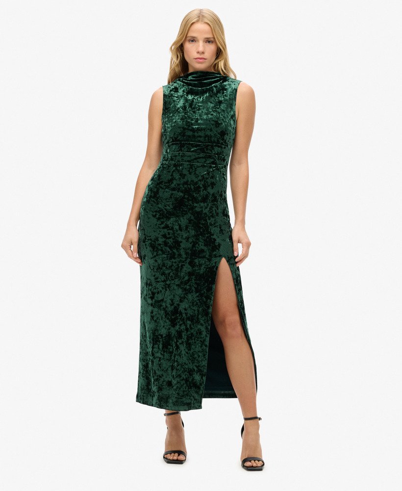 Robe longue en velours, SUPERDRY