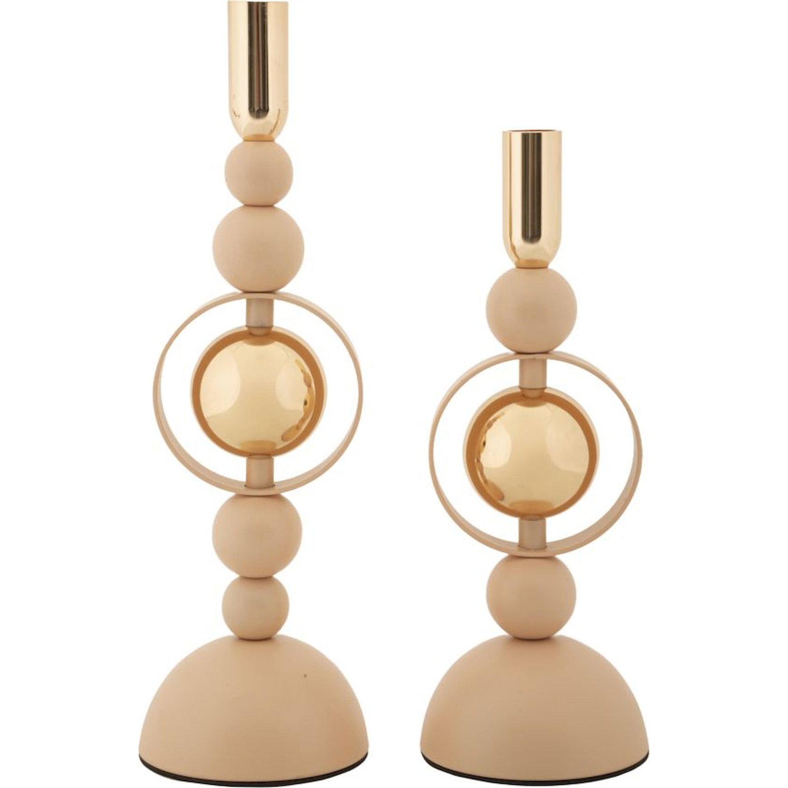 Lot de 2 bougeoirs en fer anneaux GLAM, RECOLLECTION