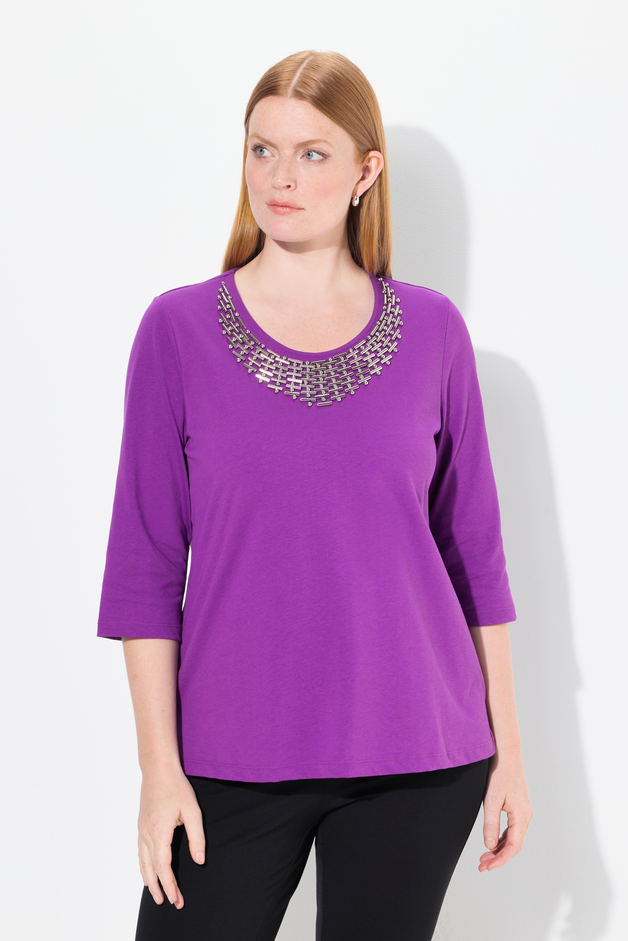 T-shirt avec collier fantaisie, ULLA POPKEN