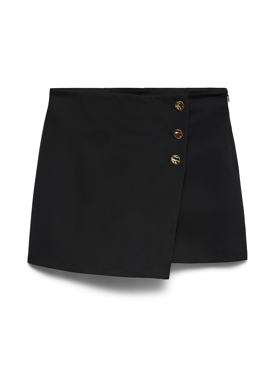 Gonna corta con bottoni color oro, VERO MODA
