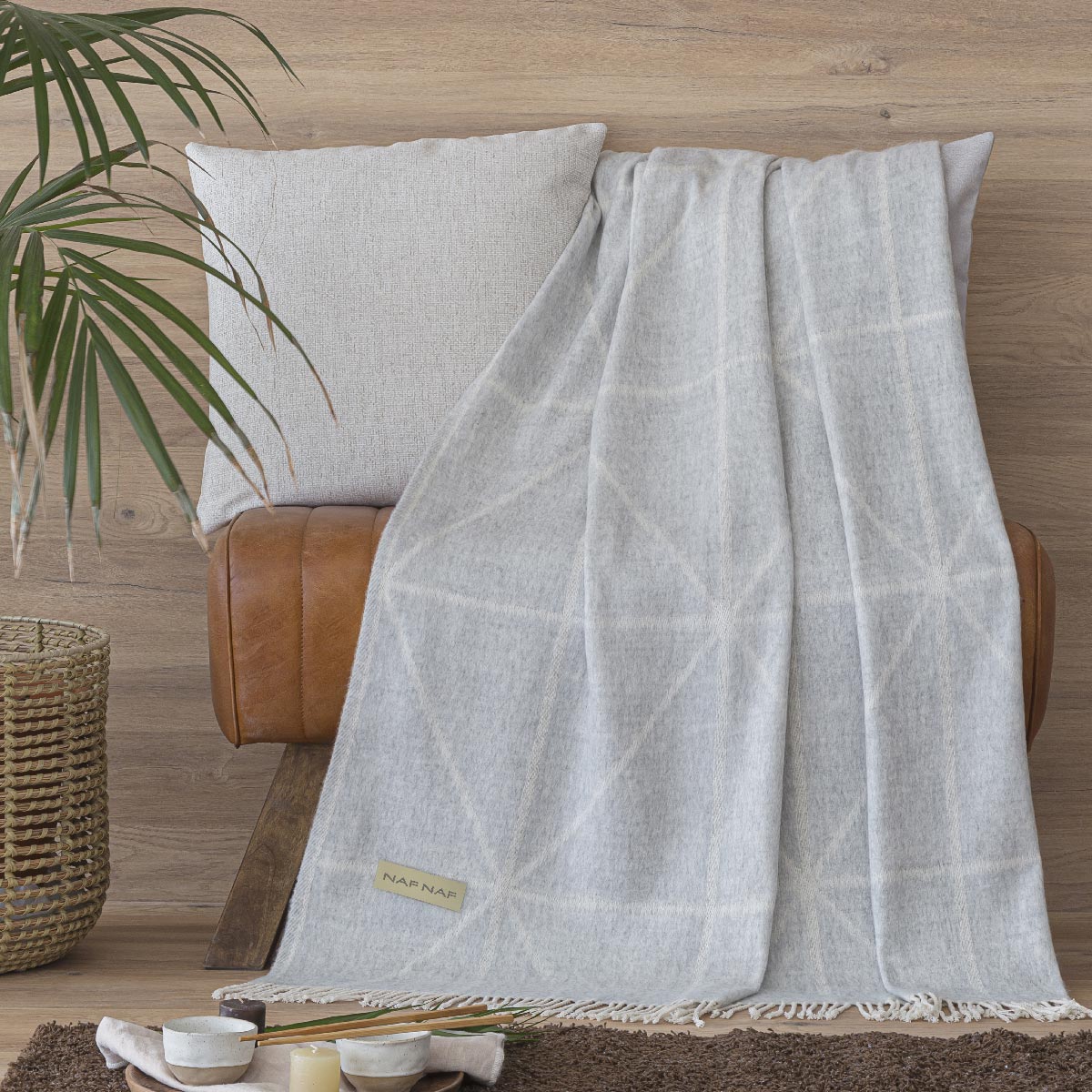 Plaid beige FONTENAY, NAF NAF HOME