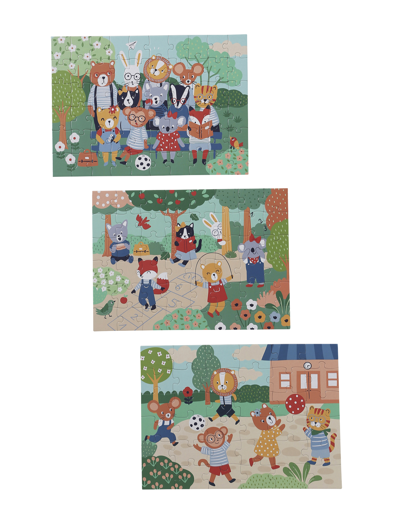 3 puzzles évolutifs 36 à 60 pièces en carton, VERTBAUDET