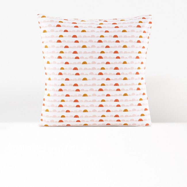 Marinette Organic Cotton Pillowcase, pink print, LA REDOUTE INTERIEURS