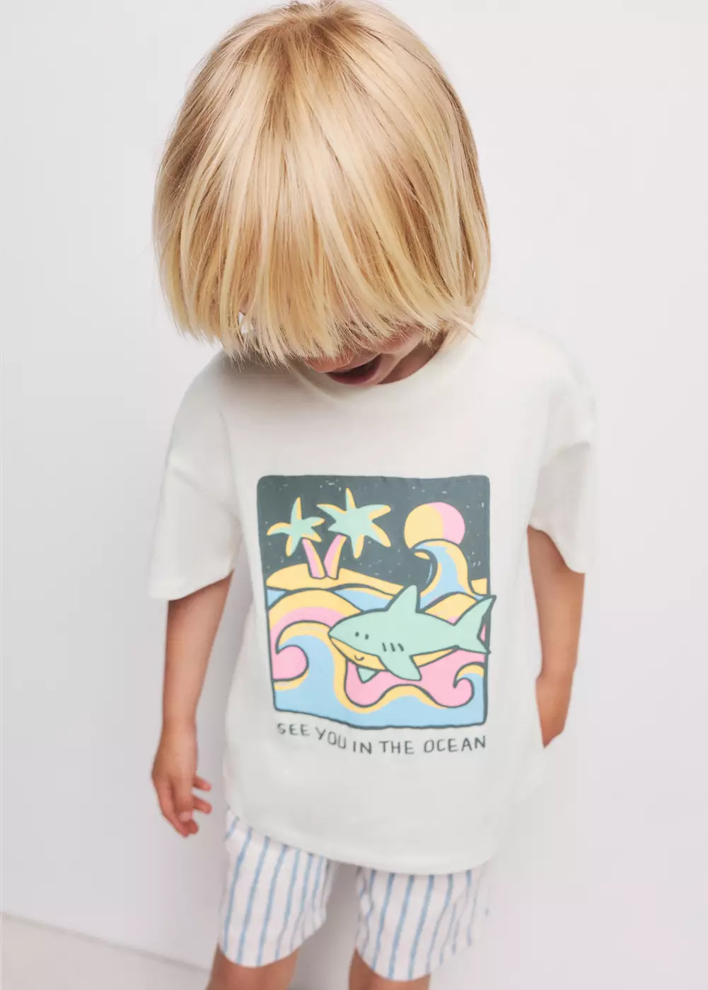 T-shirt en coton imprimé, MANGO BABY