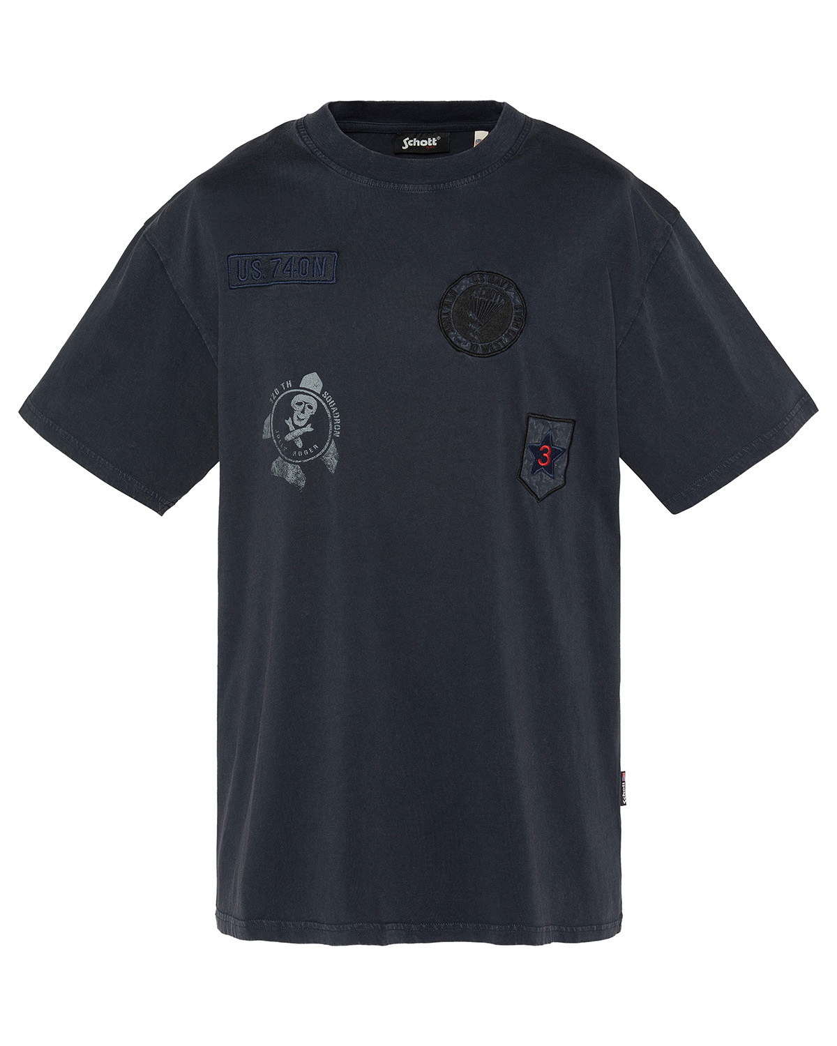 T-shirt army badgé, effet vintage, SCHOTT
