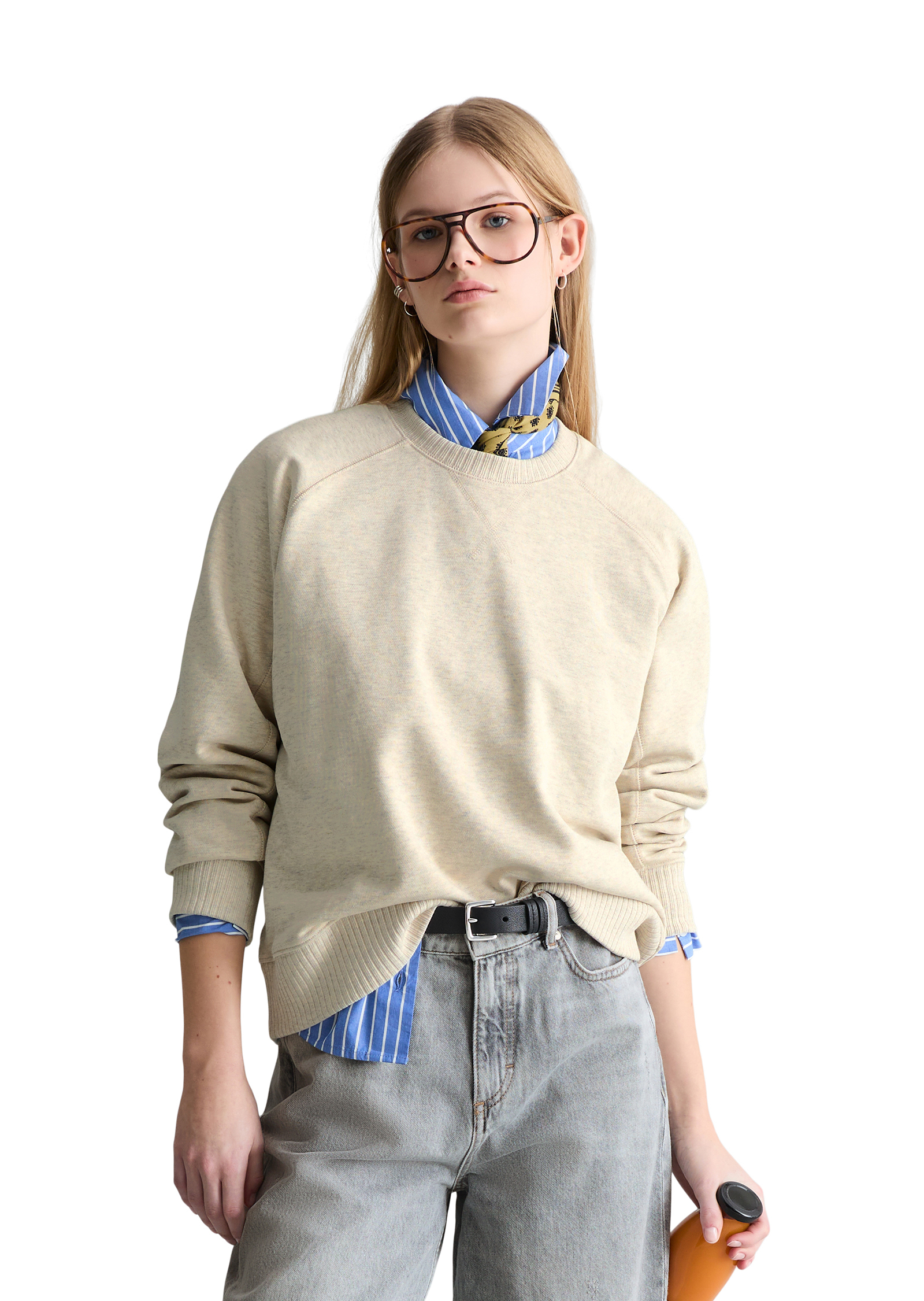 Sweat-shirt DfC relaxed avec poignets en tricot côtelé, MARC O’POLO DENIM