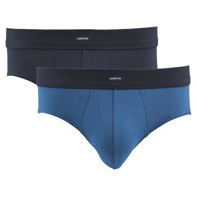 Pack of 2 Briefs in Plain Cotton IMPETUS