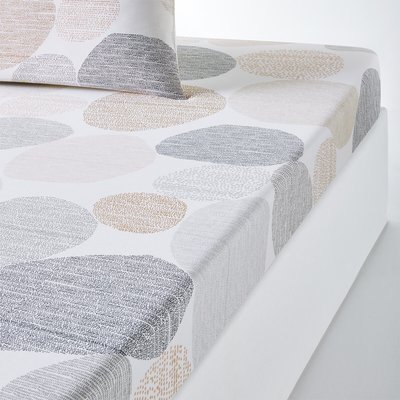 Galet Graphic Cotton Fitted Sheet LA REDOUTE INTERIEURS