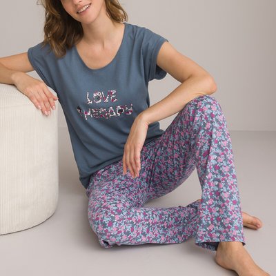 Pijama de manga corta 100% algodón LA REDOUTE COLLECTIONS